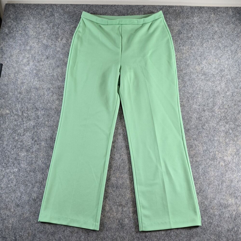 Vintage Sears Women's Hi Rise Polyester Pants Size 16 Mint Green Straight Leg